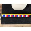 Image 9 : Vintage Hand-Sewn Hawaiian Red, White & Blue Feather Hat Band Lei on Flannel 25"L