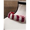Image 2 : Vintage Hand-Sewn Hawaiian Red & White Feather Hat Band Lei on Flannel 28"L
