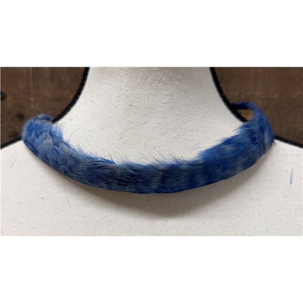 Vintage Domed Hawaiian Pheasant Feather Hat Band Lei on Flannel (Rare) 25"L