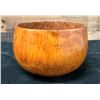 Image 1 : Antique Koa Wood 19th Century Calabash Bowl w/ Resin Restorations 6.5" Dia, 5"H