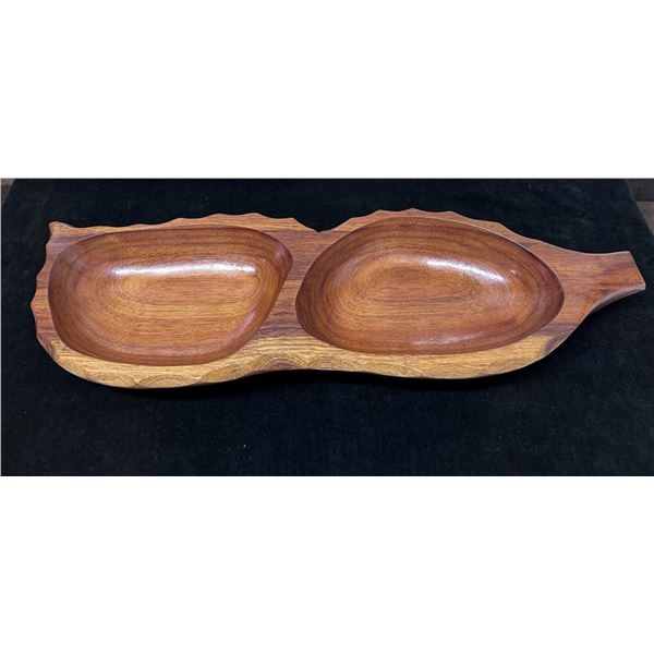 Large Koa Wood Calabash Double Bowl 24" x 7" x 2"H
