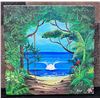 Image 1 : Vintage Miniature Oil Painting of Kailua Beach Access by PAF 5" x 5", Unframed