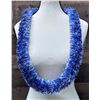 Image 1 : White & Blue Lei w/ Kukui Nuts & Tie Closure Circa 1980's, 20"L