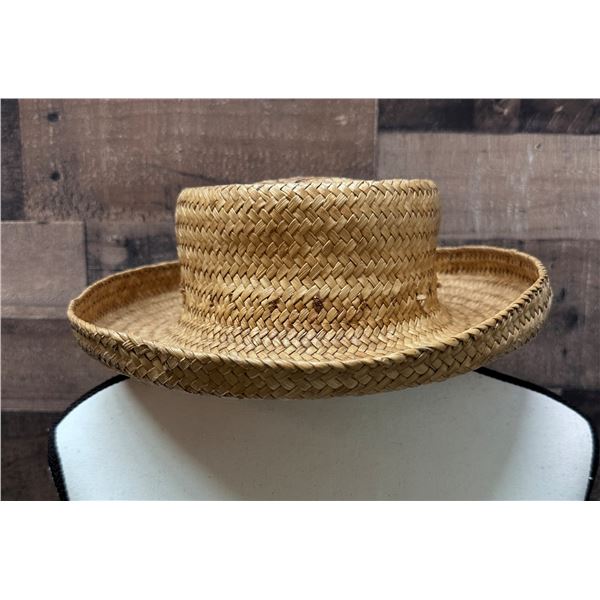 Antique Lauhala Handwoven Hat Circa 1900's Woman's or Childs (Rare)
