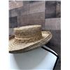Image 4 : Antique Lauhala Handwoven Hat Circa 1900's Woman's or Childs (Rare)