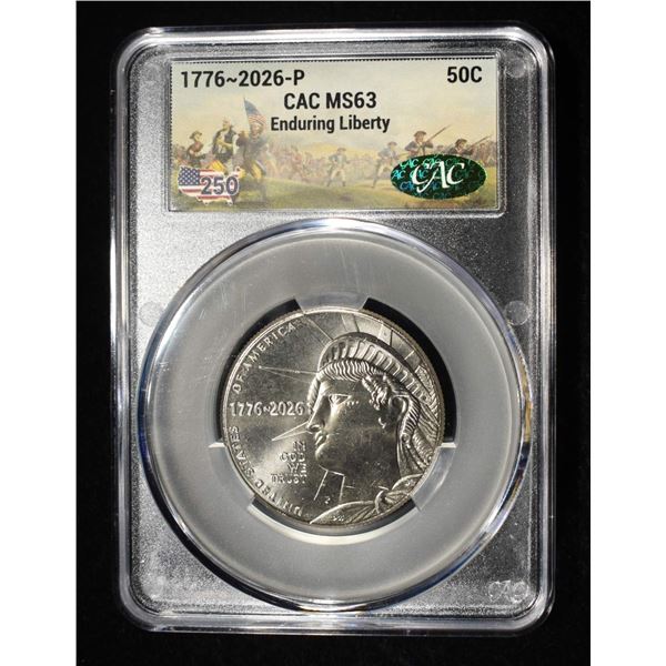 1776-2026-P ENDURING LIBERTY HALF DOLLAR CAC MS-63