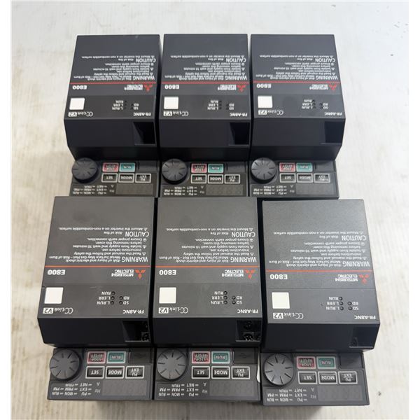 Lot of (6) Mitsubishi #FR-E820-0.4K-5 Inverters