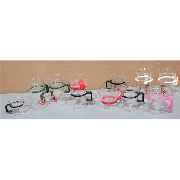 Lot of Assorted Glass Mugs w/ Removeable Handles