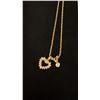 Image 2 : APPROX 10K CHAIN (17") WITH APPROX 14K HEART PENDANT SET WITH DIAMONDS (.015CT) & APPROX 14K CLAW...