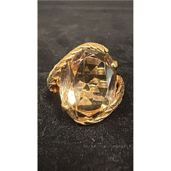 APPROX 10K LADIES RING SET WITH SMOKY QUARTZ (6.8G)