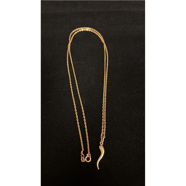 APPROX 9K CHAIN (28") WITH APPROX 10K LUCKY HORN PENDANT (6.2G)