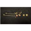 Image 1 : FOUR PAIRS APPROX 9K+ EARRINGS WITH ASSORTED SETTINGS (3G)