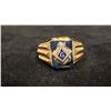 Image 1 : APPROX 10K MENS PINKY RING SET WITH BLUE STONE (6.1G)