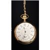 Image 2 : GOLD PLATED WALTHAM POCKET WATCH WITH WATCH CHAIN (12")