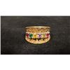 Image 1 : APPROX 10K LADIES RING SET WITH RED, YELLOW, MAUVE & GREEN STONES (5.8G)