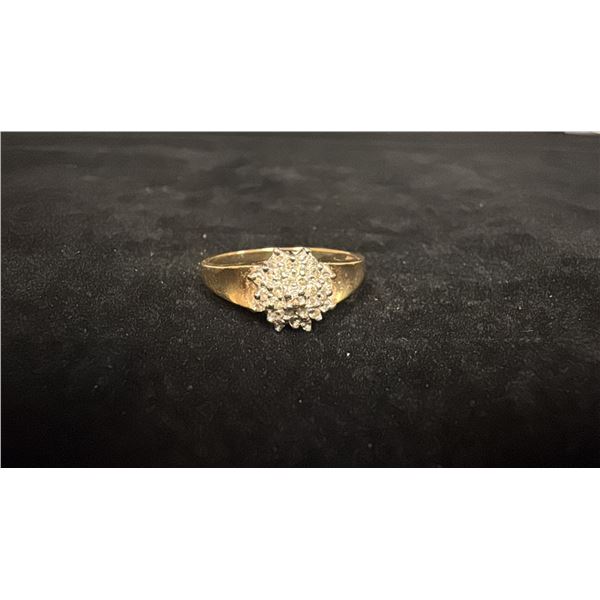 APPROX 14K LADIES CLUSTER RING SET WITH DIAMONDS (.015CT, 4.4G)