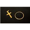 Image 1 : APPROX 10K LADIES WEDDING RING & APPROX 10K CROSS PENDANT (2.3G)