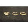 Image 1 : APPROX 14K+ WEDDING RING SET WITH DIAMOND, APPROX 14K RING & APPROX 10K RING SET WITH WHITE STONES