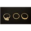 Image 2 : APPROX 14K+ WEDDING RING SET WITH DIAMOND, APPROX 14K RING & APPROX 10K RING SET WITH WHITE STONES