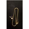 Image 1 : APPROX 14K CHAIN (16") AND SINGLE APPROX 10K EARRING SET WITH PEARL (3.2G)