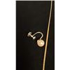 Image 2 : APPROX 14K CHAIN (16") AND SINGLE APPROX 10K EARRING SET WITH PEARL (3.2G)