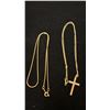 Image 1 : APPROX 10K CHAIN (15") AND APPROX 10K CHAIN WITH APPROX 10K CROSS PENDANT (4.2G)