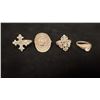 Image 1 : FOUR SILVER LADIES RINGS (ONE SET WITH MOONSTONE, 11.3G)