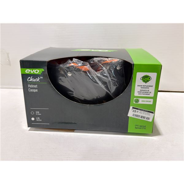 CASQUE DE VÉLO EVO CHUCK, TAILLE S/M, NOIR