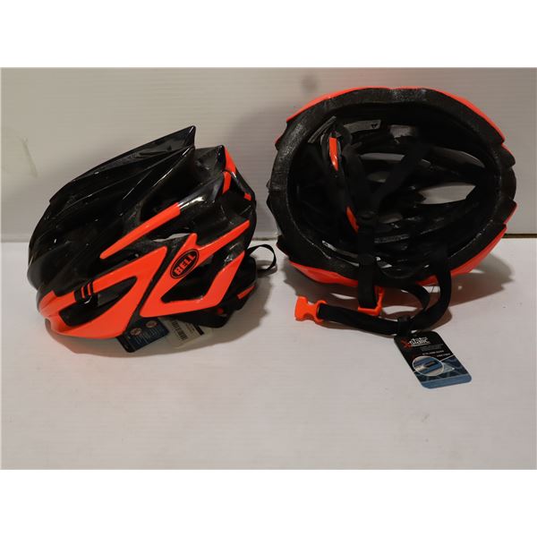 LOT DE 2 CASQUES DE VÉLO BELL VOLT, TAILLE S, NOIR/ORANGE FLUO, SANS BOÎTE