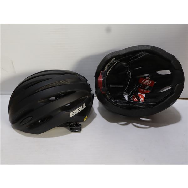 LOT DE 2 CASQUES DE VÉLO BELL AVENUE LED, TAILLE M/L, NOIR, SANS BOÎTE