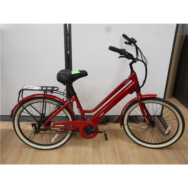VÉLO ÉLECTRIQUE STONERIDGE E350, ROUGE, SANS BATTERIE, TEL QUEL