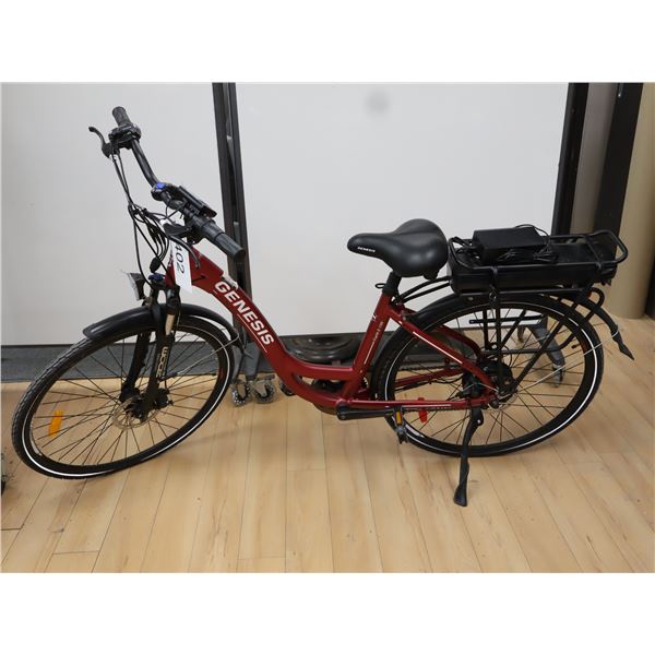 VÉLO ÉLECTRIQUE GENESIS TRAFIK E-100, CADRE 17,5 PO, ROUGE