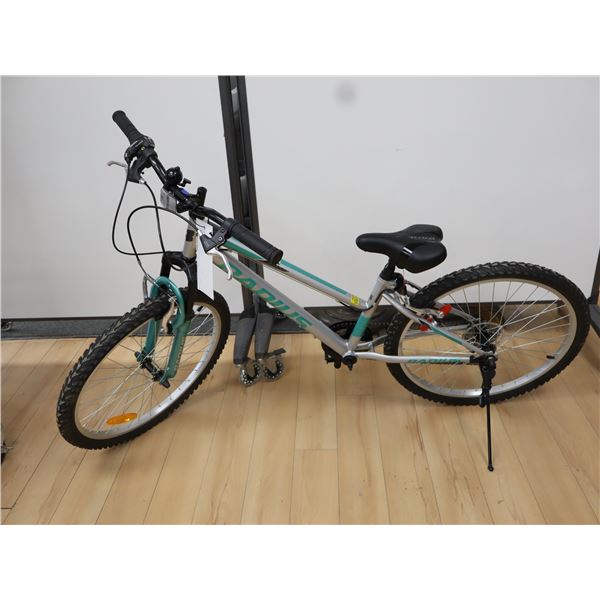 VÉLO POUR FILLE LYNX, CHROME/TURQUOISE/CHARBON