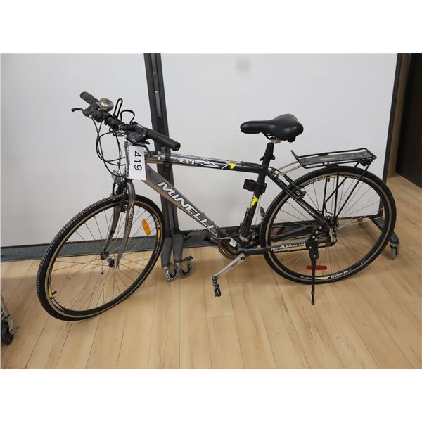 VÉLO HOMME MINELLI LEXUS, 12 VITESSES, NOIR/ARGENT, USAGÉ