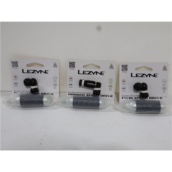 LOT DE 3 GONFLEURS CO2 TRIGGER SPEED DRIVE AVEC GAINE ANTIGEL