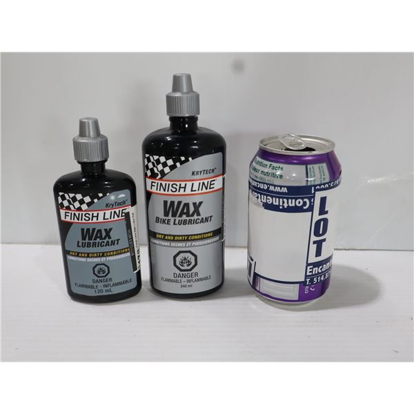 LOT DE 7 LUBRIFIANTS À LA CIRE FINISH LINE, FORMATS ASSORTIS