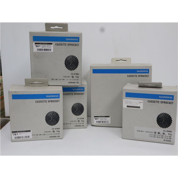 LOT DE 5 CASSETTES SHIMANO ASSORTIES