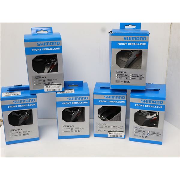 LOT DE 6 DÉRAILLEURS AVANT SHIMANO ASSORTIS