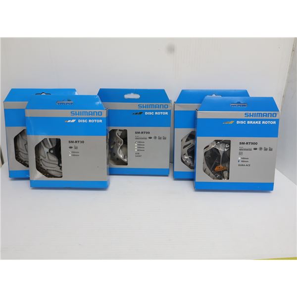 LOT DE 5 DISQUES DE FREIN SHIMANO ASSORTIS