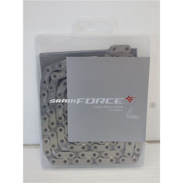 CHAÎNE SRAM FORCE 12 VITESSES 114 MAILLONS, CHROMÉE