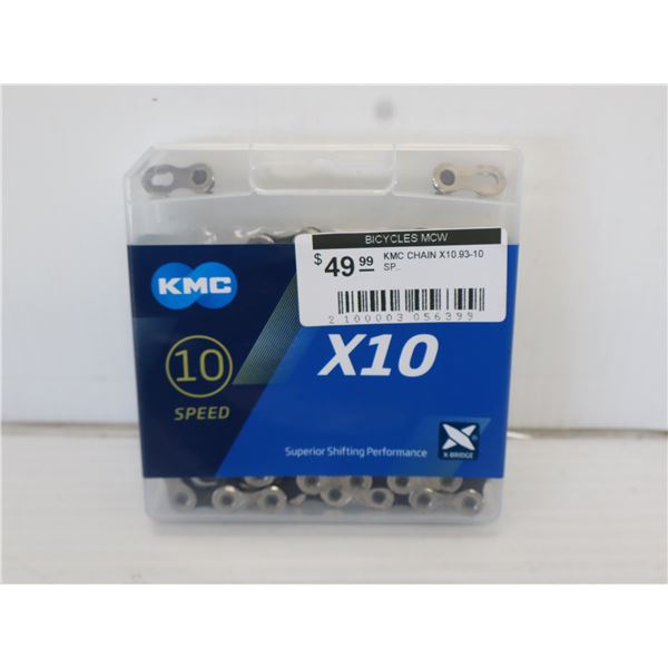 CHAÎNE KMC X10 10 VITESSES 116 MAILLONS