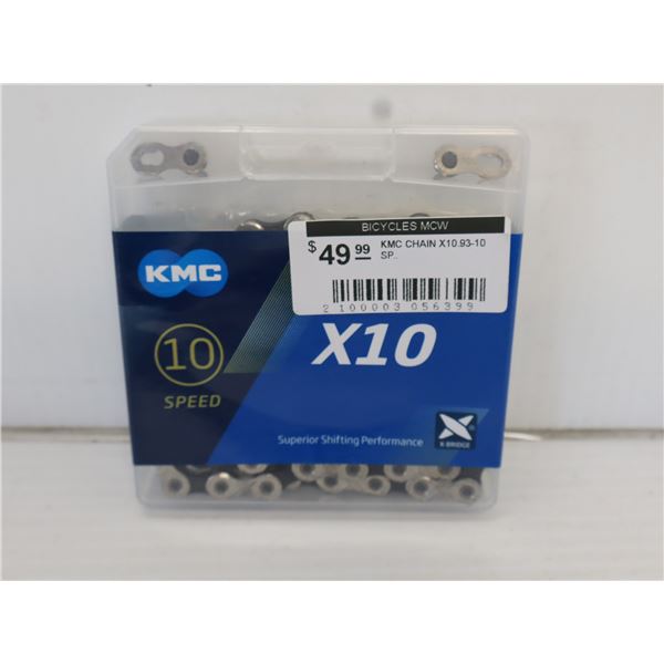 CHAÎNE KMC X10 10 VITESSES 116 MAILLONS