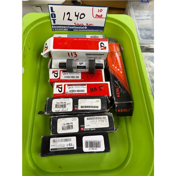 LOT DE 10 BOÎTIERS DE PÉDALIER ASSORTIS (BAC NON INCLUS)