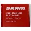 Image 3 : BOÎTE DE +/-100 CÂBLES DE CHANGEMENT DE VITESSES SRAM EN ACIER INOXYDABLE 1,1 MM X 2000 MM