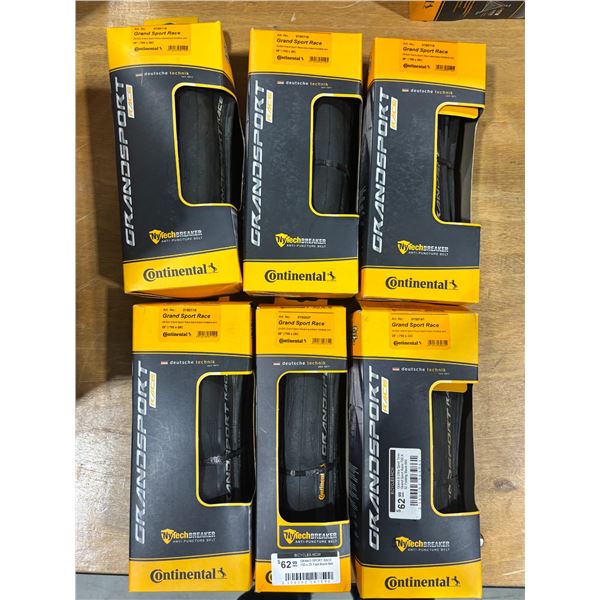 LOT DE 6 PNEUS CONTINENTAL GRAND SPORT RACE (FORMATS ASSORTIS)
