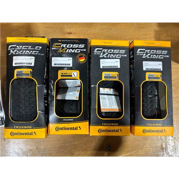 LOT DE 4 PNEUS CYCLOCROSS CONTINENTAL ASSORTIS