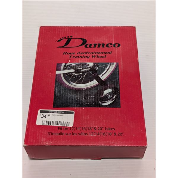 LOT DE 2 PAIRES DE ROUES D'ENTRAÎNEMENT DAMCO POUR VÉLOS 12 À 20 PO
