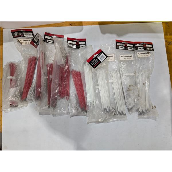 LOT DE 11 EMBALLAGES DE RAYONS POUR VÉLO D’ENFANT (BLANC / ROUGE)