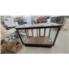 Image 1 : Antique Oak and Glass Store Counter Display Case with Sliding Panels and Shelves 42 x 59 x 27"