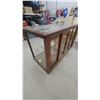 Image 5 : Antique Oak and Glass Store Counter Display Case with Sliding Panels and Shelves 42 x 59 x 27"